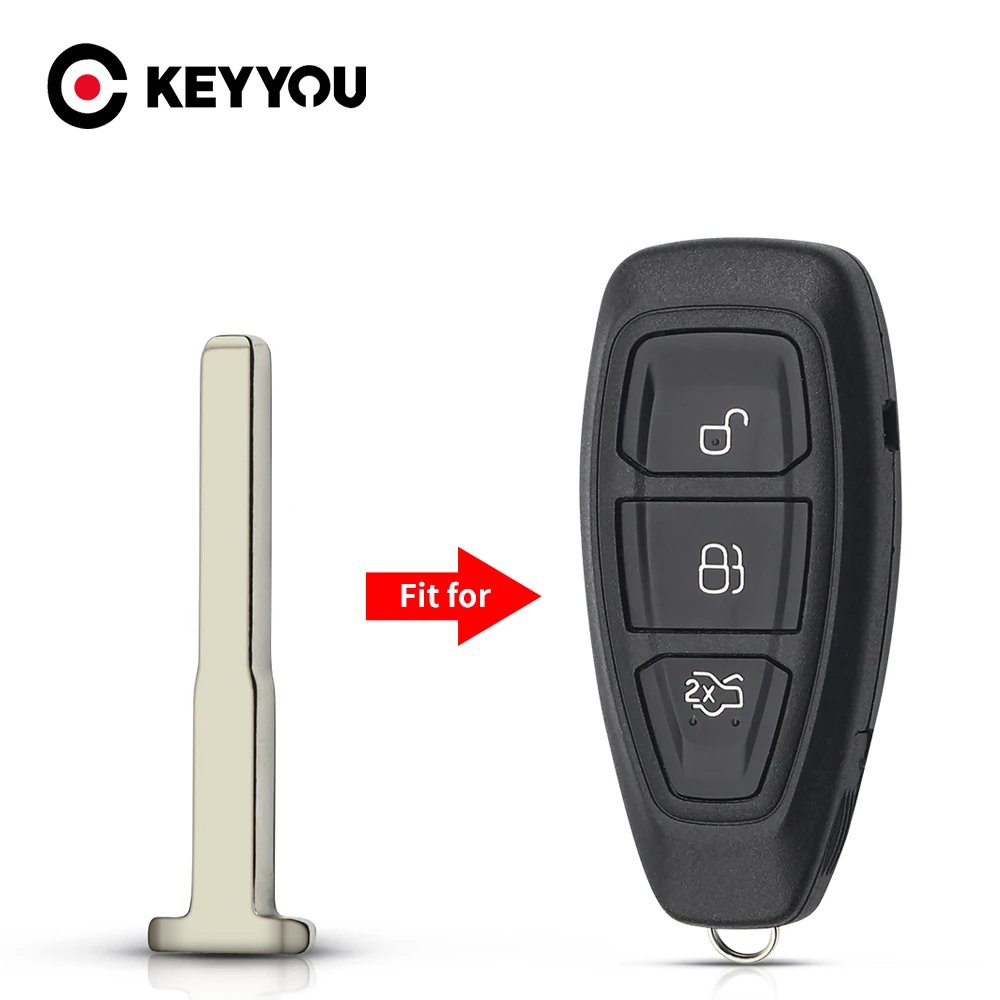 KEYYOU 10PCS For Ford Focus C-Max Mondeo Kuga Fiesta Replacement Car Key Smart Blade Remote Insert Uncut Blank HU101 Blade