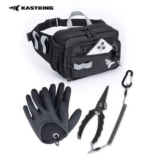 Riñonera KastKing, bolsa de almacenamiento de aparejos impermeable con cinturón ajustable, riñonera de pesca para hombres, Señuelos de Pesca, bolsas para exteriores