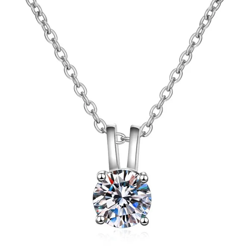 

wz00128 Lefei Fashion Fine Diamond-set Luxury Classic Moissanite Round Necklace For Women Real 925 Sterling Silver Party Jewelry