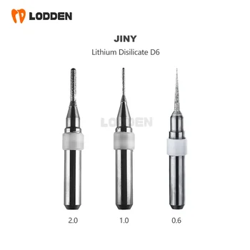 JINY D6 Dental Milling Cutter Diamond Coating Milling Bur for Zirconia Lithium Disilicate PMMA Metal Milling Machine