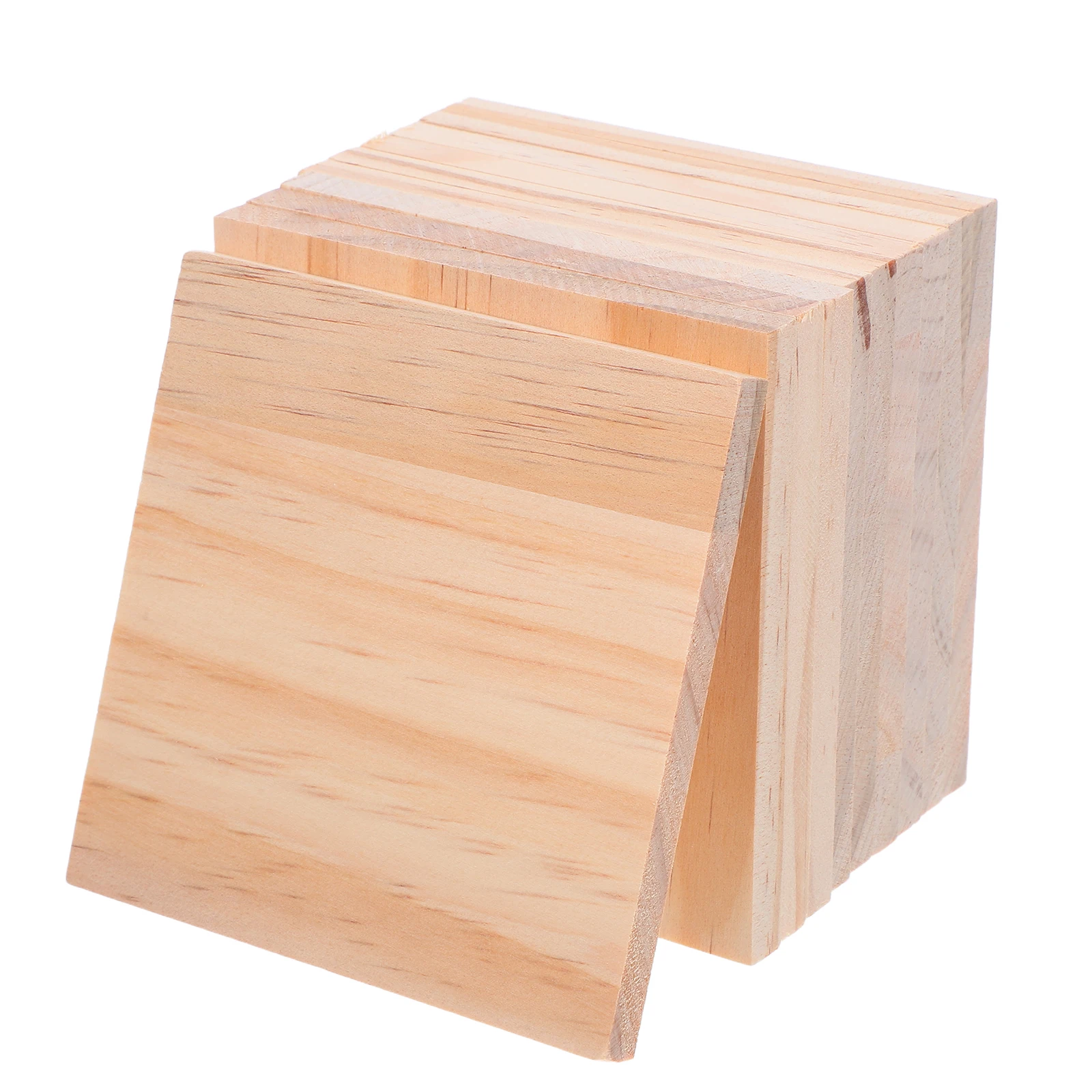 

10Pcs Unfinished Square Wood Pieces Natural Craft Blocks for Engraving Carving Wood Burning DIY Art Wooden Squares