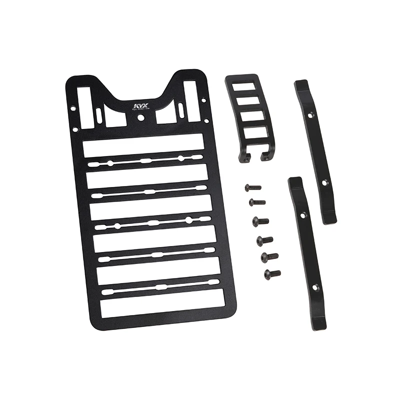 1 Set Simulation Metal Black Roof Rack with Ladder Luggage Rack for 1/18 RC Crawler TRX4-M Ford Bronco Upgrade Parts