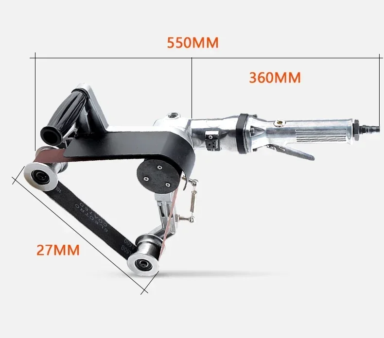 Pneumatic Air tube pipe Belt Sander 40mm*760mm Pneumatic air belt Polishing Sanding Tool Machine