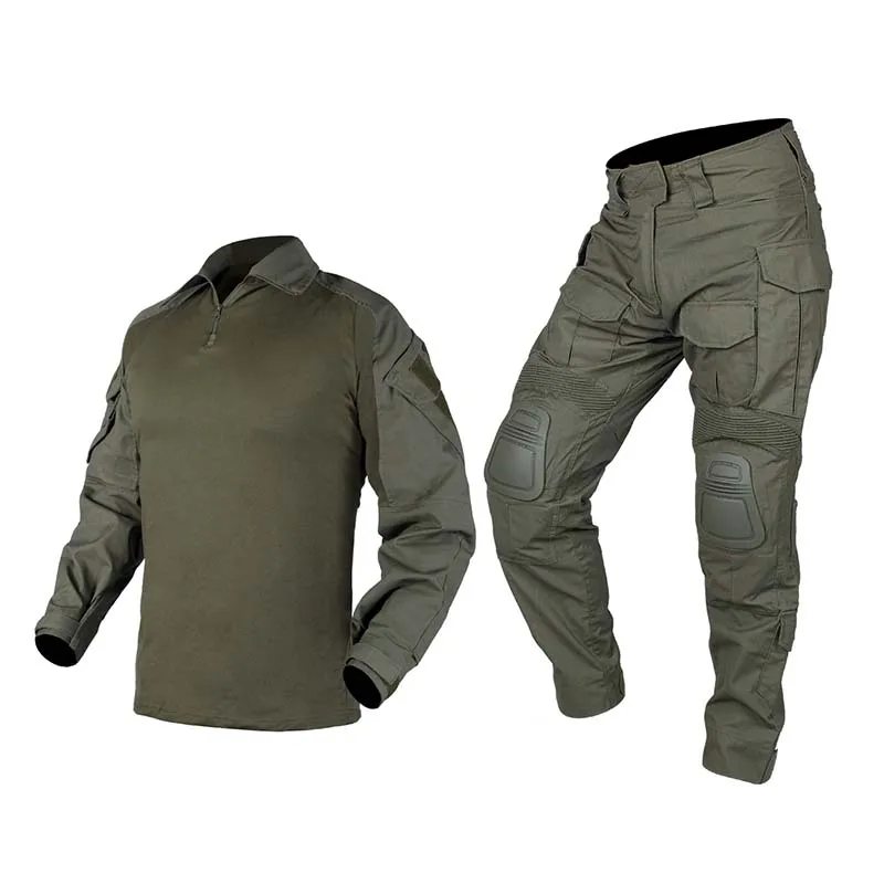 Outdoor Airsoft Paintball Clothing Upgraded Elastic Pants Uniform Tactical Combat Camo Shirts+Cargo Pants +Pad