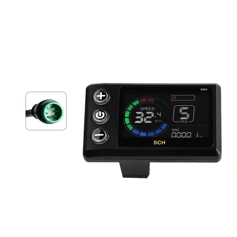 display-lcd-per-bicicletta-elettrica-hot-s869-24v-72v-misuratore-lcd-a-colori-per-scooter-elettrico-misuratore-lcd-impermeabile-5pin-per-mountain-bike