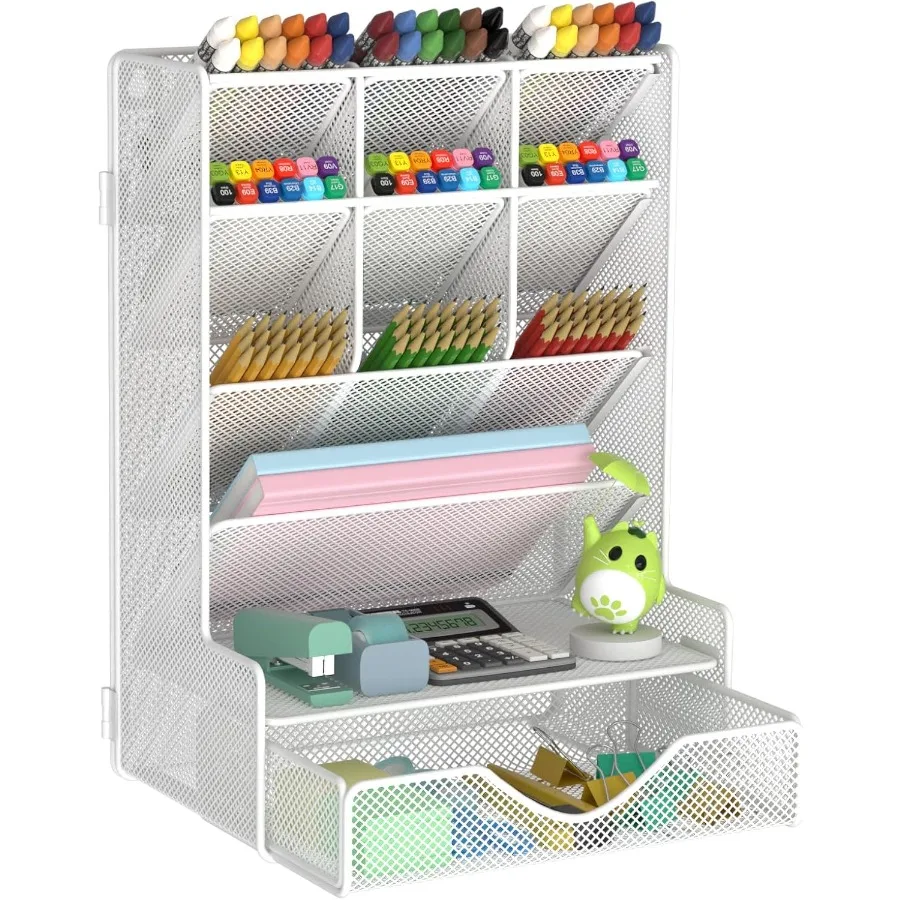 

Multi-functional wall mount pen holder with drawer for school office and home use ideal for organizing art supplies and desk ac