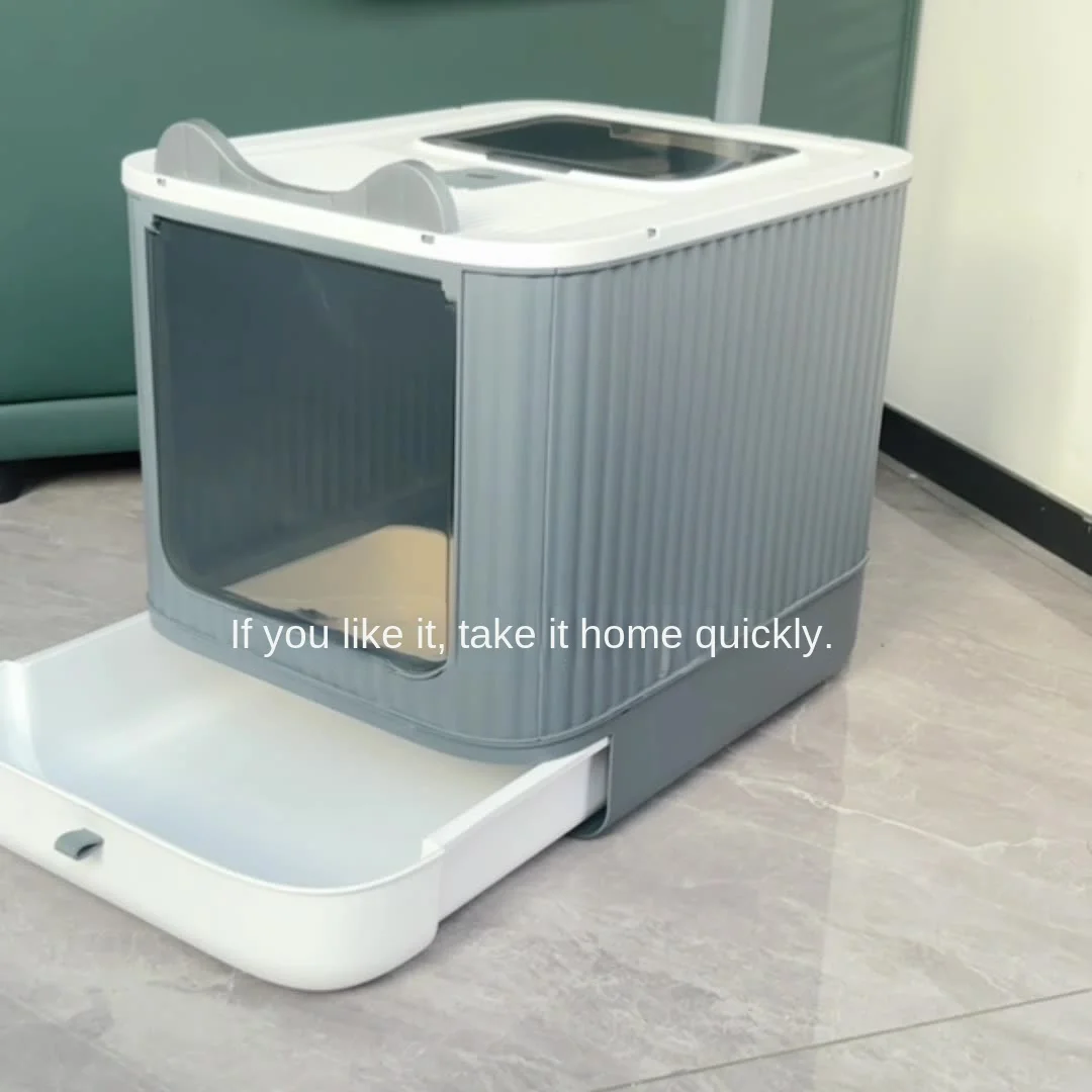 

Extra-Large Cat Litter Box, Fully Enclosed, Anti-Splash, Sterilization And Deodorization, Drawer-Type Cat Toilet With Cat Litter