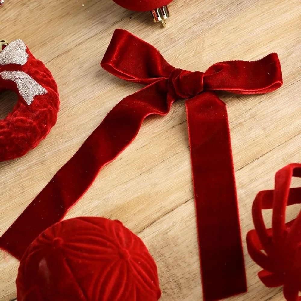 

38PCS Velvet Material Christmas Decorations Ball Pendant DIY Crafts Flocked Christmas Balls Multicolor European-style