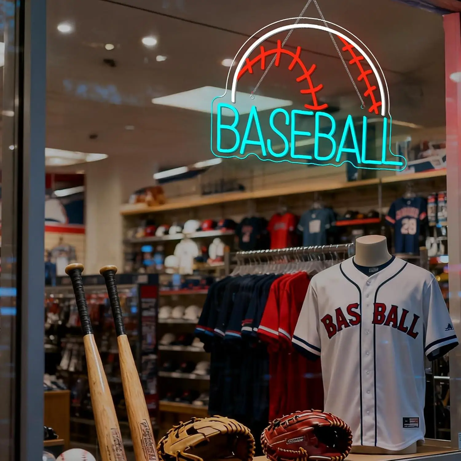 Baseball Neon Sign USB Dimmable LED Light For Gym Game Room Teen Boys Bedroom Man Cave Baseball Watch Party Basement Wall Decor