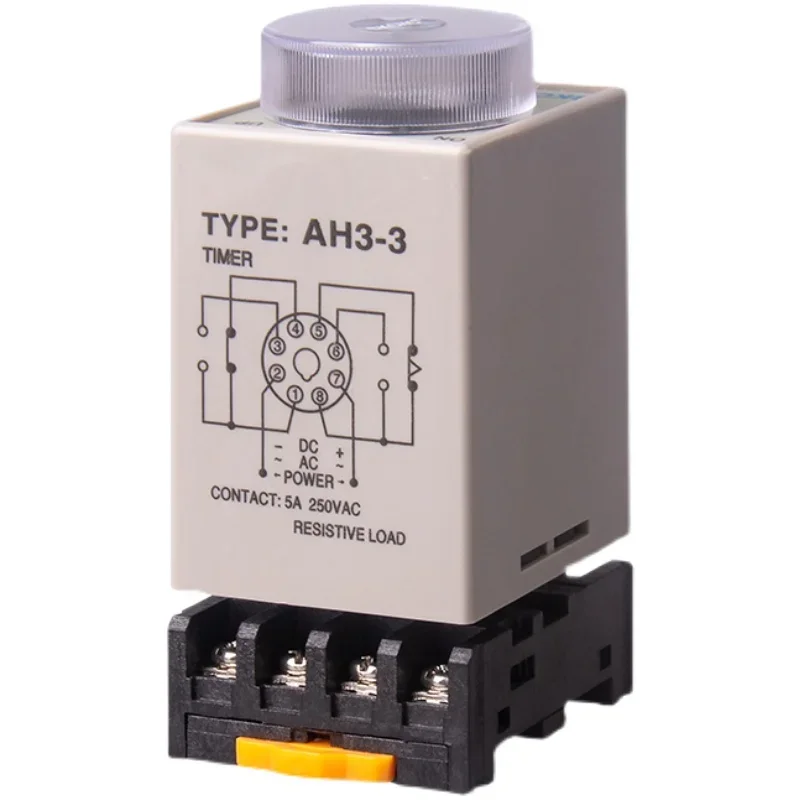 AC 36V 110V 220V 380V DC 24V Delay Timer Time Relay 0~60 Seconds 0~60 Minutes AH3-3 with socket base