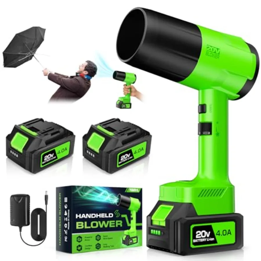 

Leaf Blower Cordless Handheld Leaf Blower with 2 Battery and Charger 6 Speed Modes Lightweight Blower for Patio Lawn Yard Dust