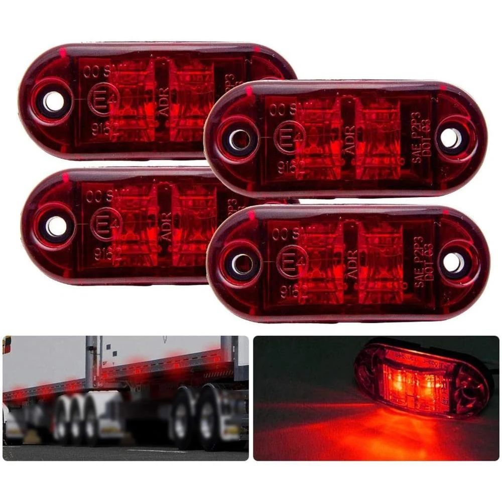 

12V/24V 4/8Pcs Side Marker Lighting Bulbs 2 LEDs Turn Signal Lamp Indicators For Trailers, Trucks, Vans, Buses