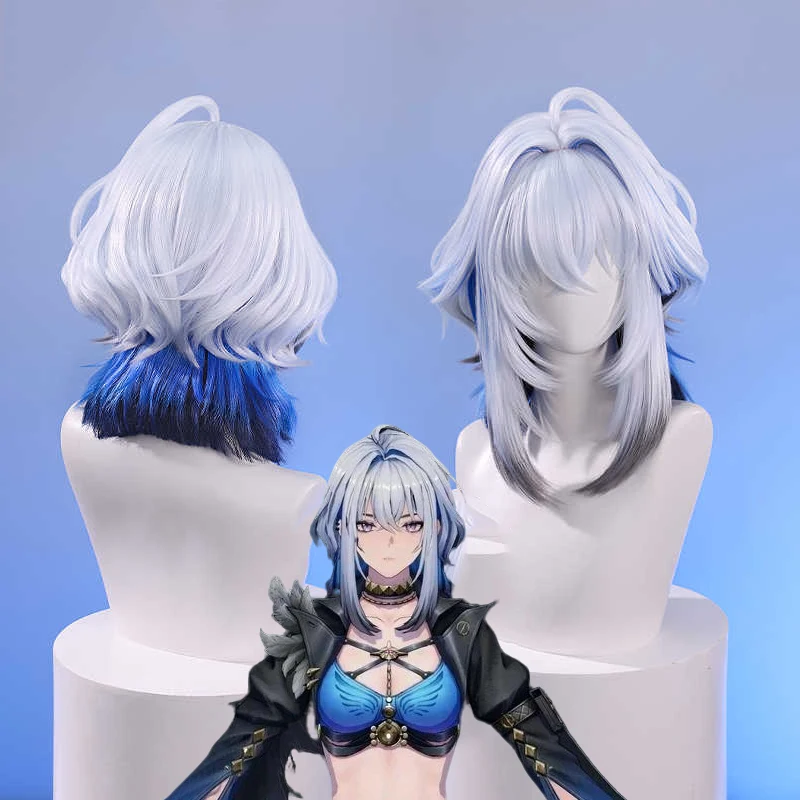 

Игра Wuthering Waves GALBRENR Косплей Парик Женский Серебристо-Синий Градиент Волос Термостойкий Синтетический Парик Хэллоуин Опора