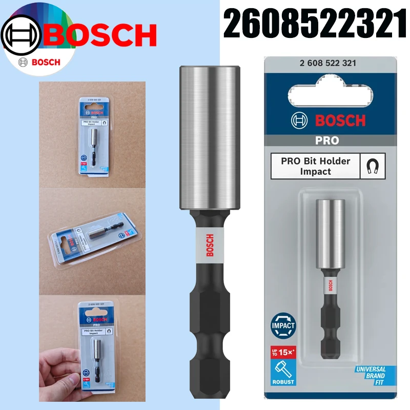 BOSCH 2608522321 PRO Impact Magnetic Bit Holder 1/4 Inch Hex Shank Screwdriver Extension Holder