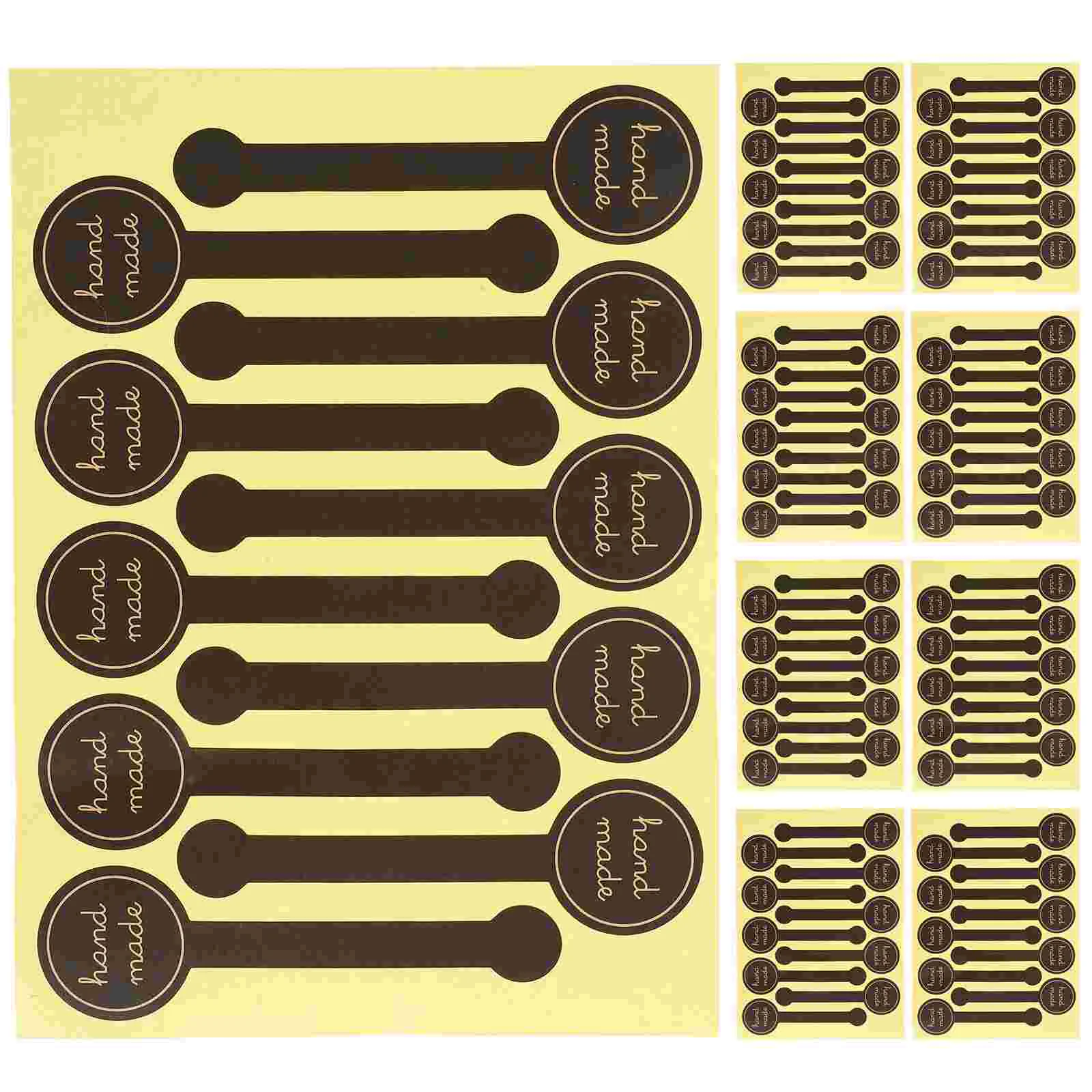 

Hand Made Self Adhesive Stickers Black Long Label Stickers Lollipop Sealing Stickers Candy Cookie Bakery Cake Sweet