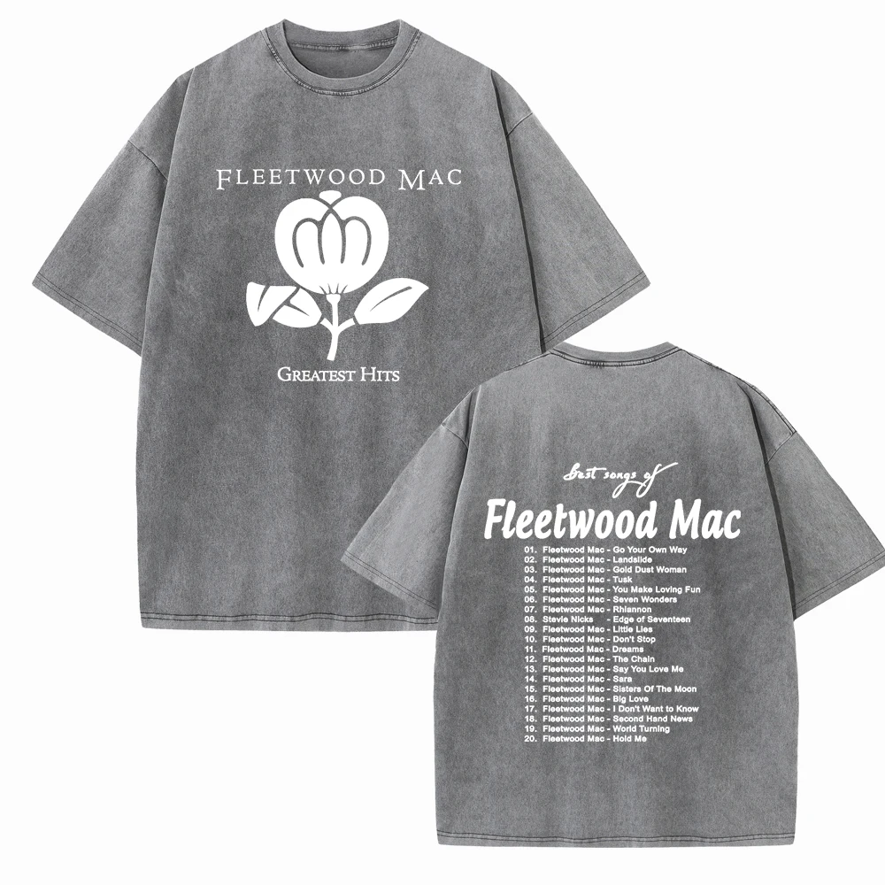 Fleetwood-Mac Greatest Hits 2024 Tour Shirts Harajuku Vintage O-Neck Short Sleeve Cotton Man Woman T-Shirts Gift Tops