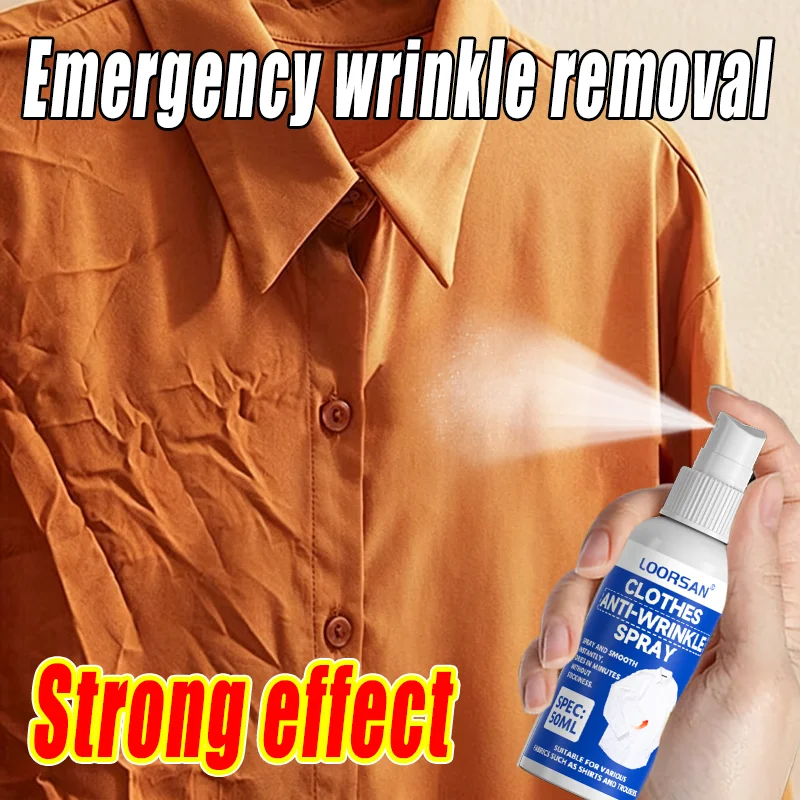 LOORSAN 50ML Anti-Wrinkle Clothes Spray Instant Fabric Smoothness No Iron Needed for Shirts Suits & Dresses