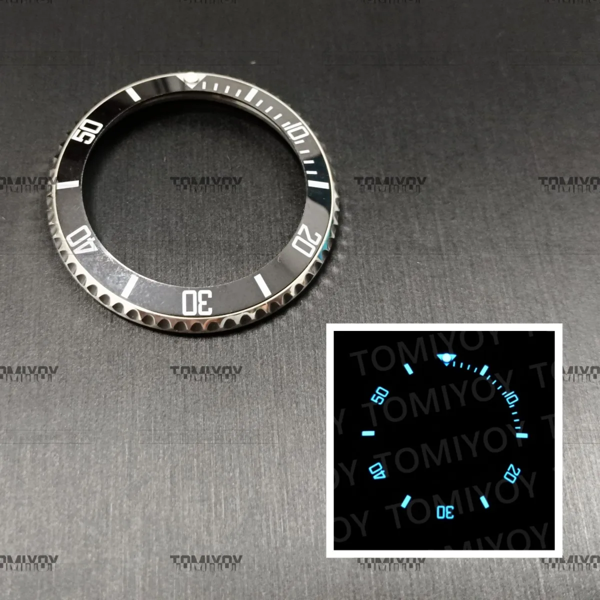 MOD 38MM Black Ceramic Ring Bezel Insert Full Green/Blue Luminous Ring Fit For RLX SUB GMT 40MM Watch Case