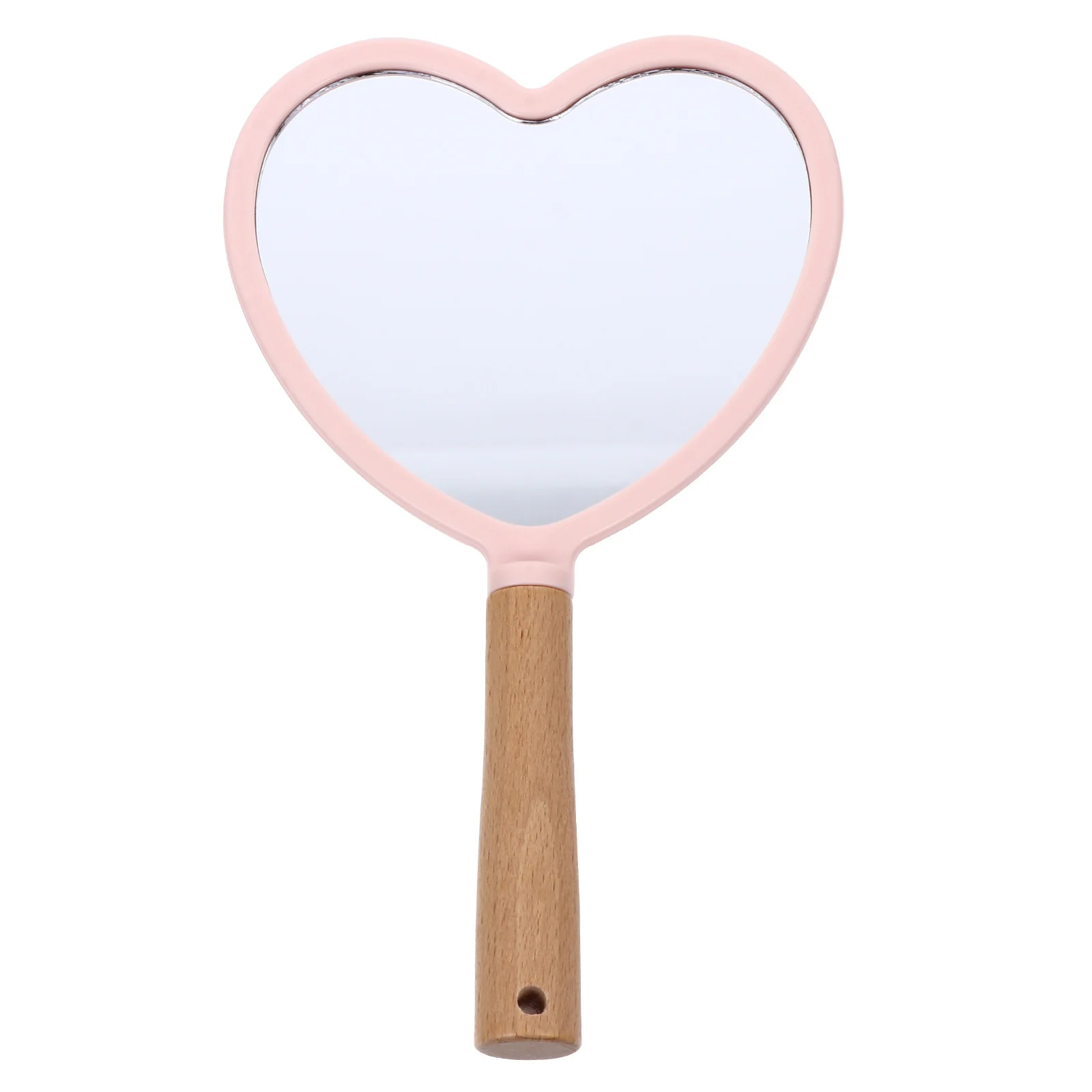 

Heart Design Pink Portable Handhold Makeup Mirror For Women Lightweight Compact Travel Mirror High Definition
