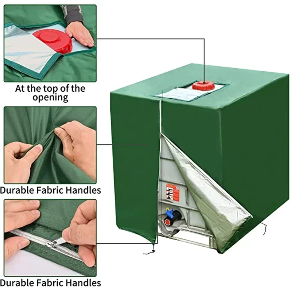 275 Gallon Waterproof IBC Tank Cover Heavy Duty Anti-Oxidation IBC Water Tank Cover Universal Water Tank Cover