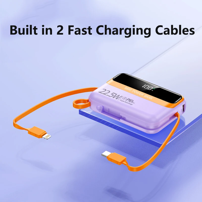 باور بانك صغير 20000 مللي أمبير في الساعة من النوع C 22.5 وات شحن سريع شاحن محمول باور بانك لهاتف آيفون وسامسونج وهواوي وشاومي بطارية خارجية