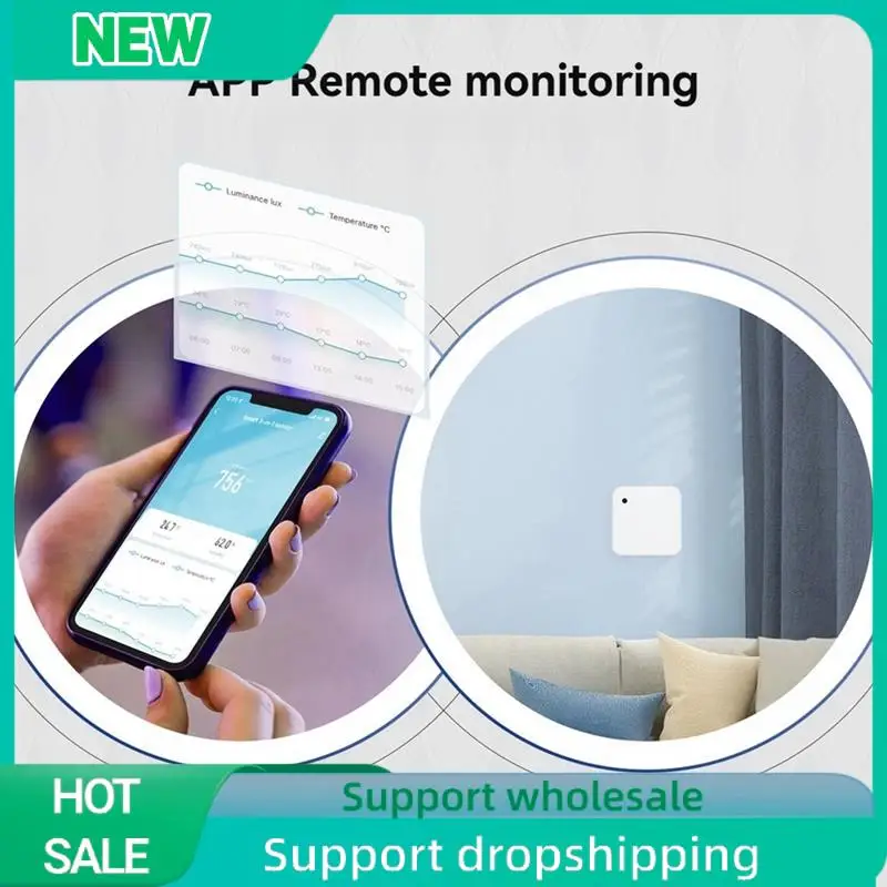 Solid Tuya Smart Home Sensor Zigbee Temperature And Humidity Sensor App Remote Monitoring Light Sensor Detector