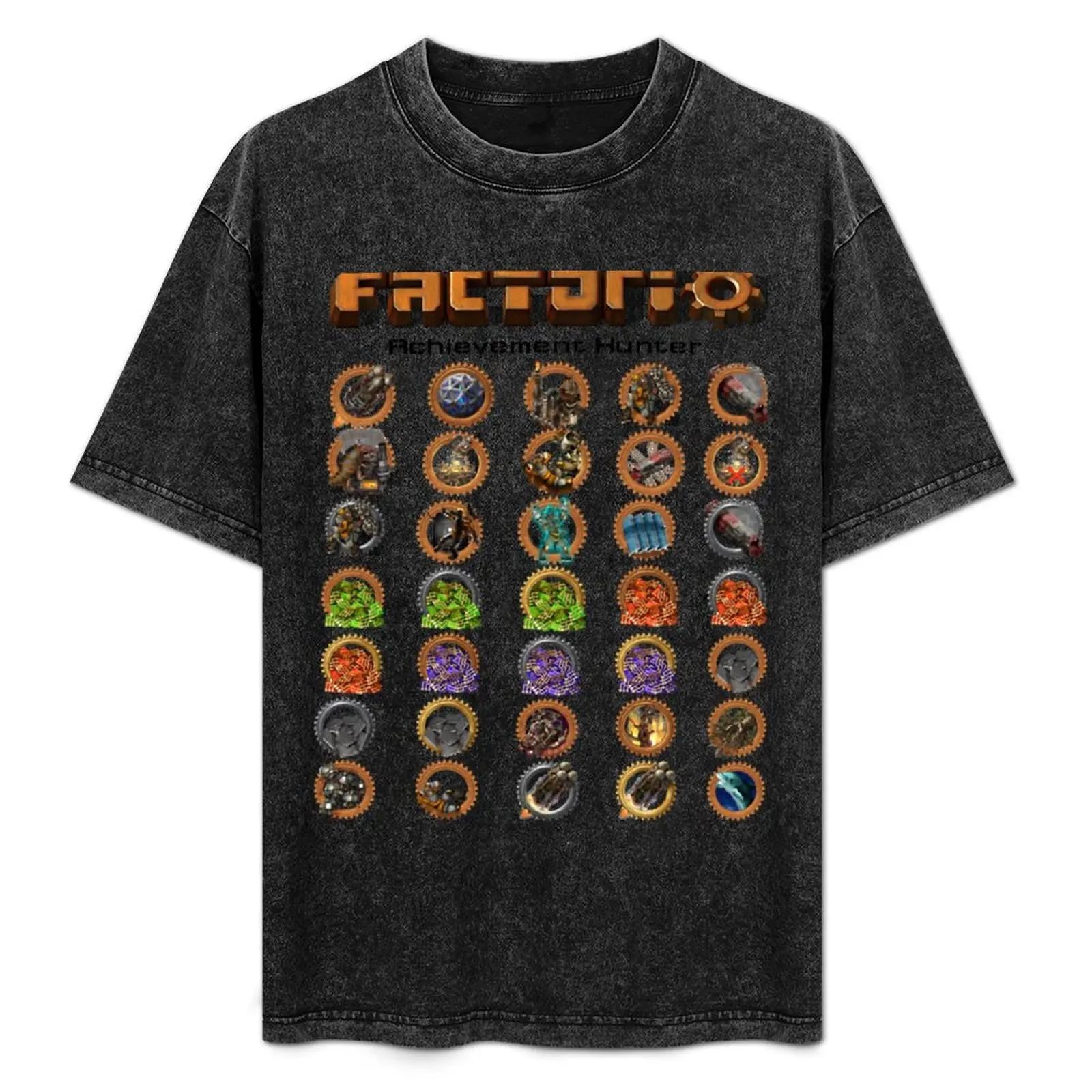 

Achievement Hunter, Factorio T-Shirt Fashion Print Casual Short Sleeve