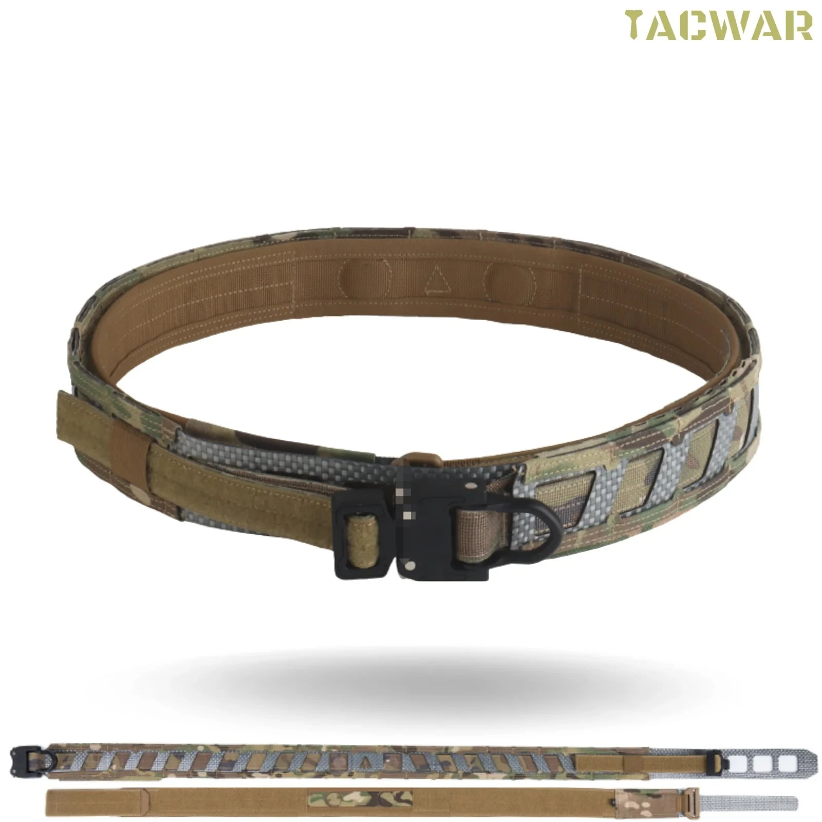 Tactical Magnetic Battle Belt Fiberboard Version, Double-Layer Magnet Combat Waist Duty Belt for Airsoft Hunting Training