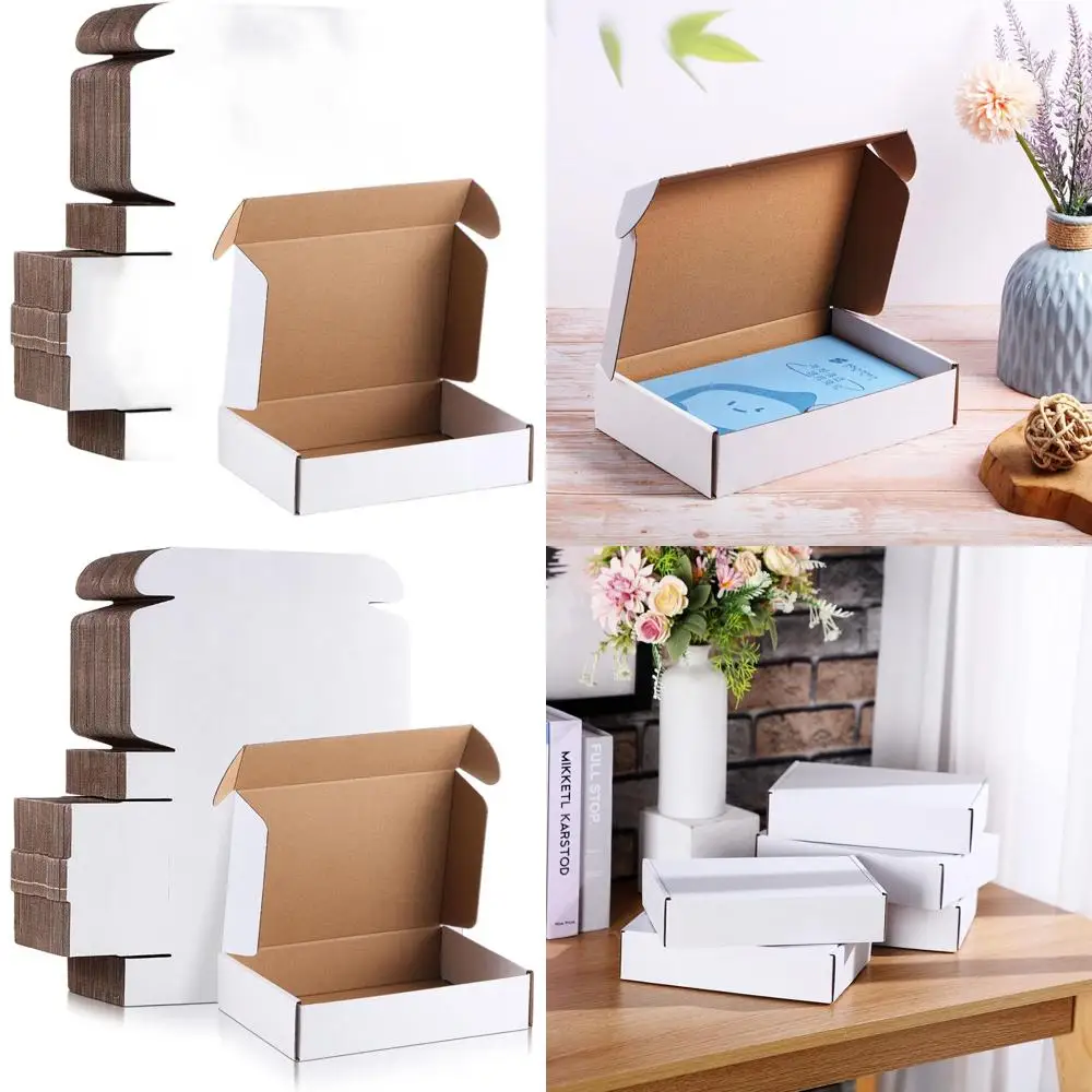

100 Pack White Corrugated Cardboard Shipping Boxes for Small Items - 9x6x2 Inches