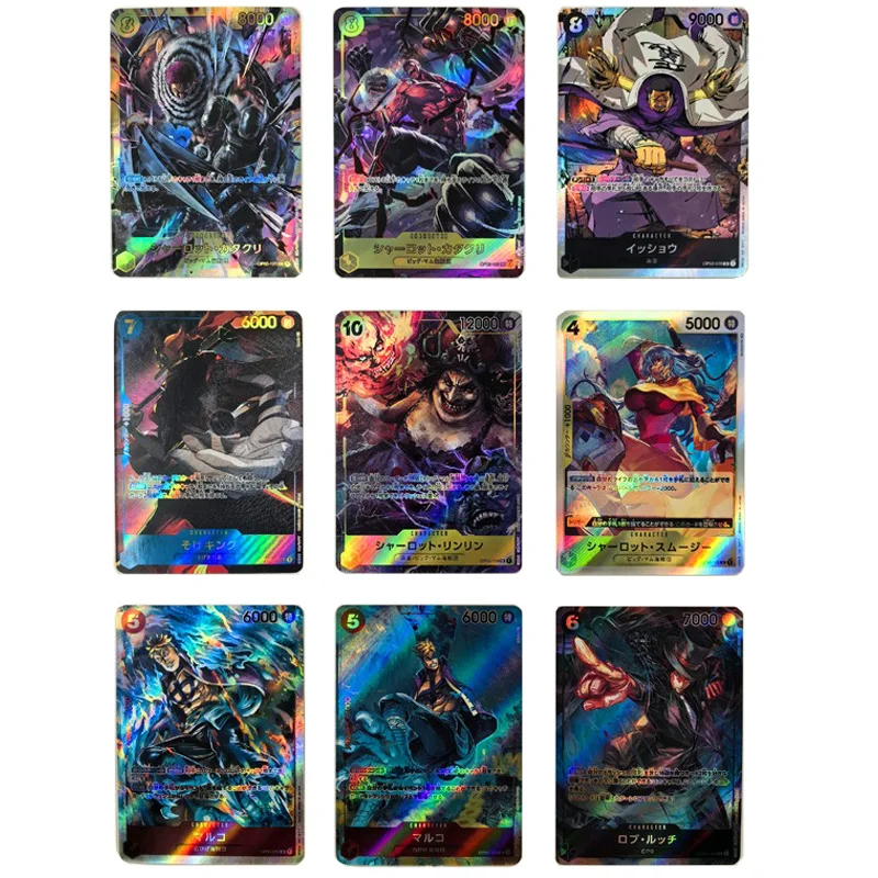 9Pcs/set Anime Card One BIG MOM Charlotte Linlin Katakuri Borsalino Dracule Mihawk Roronoa Zoro Issho Game Collection Cards Gift