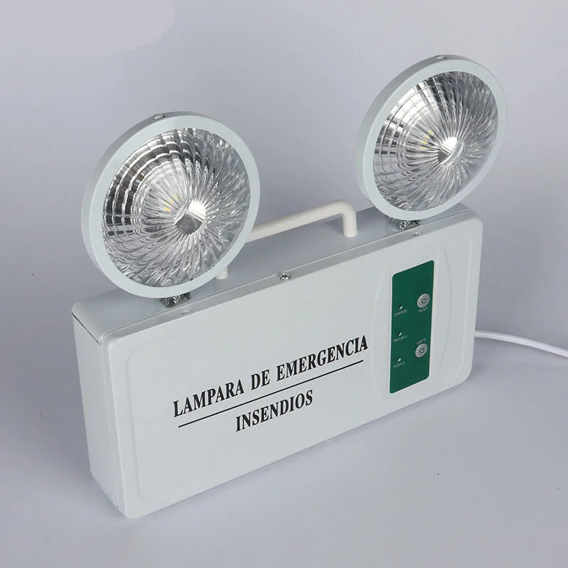 Dual Head Emergency Lamp For Fire Prevention And Emergency Lighting Lightweight And Portable Led Charging Light Lithium Battery