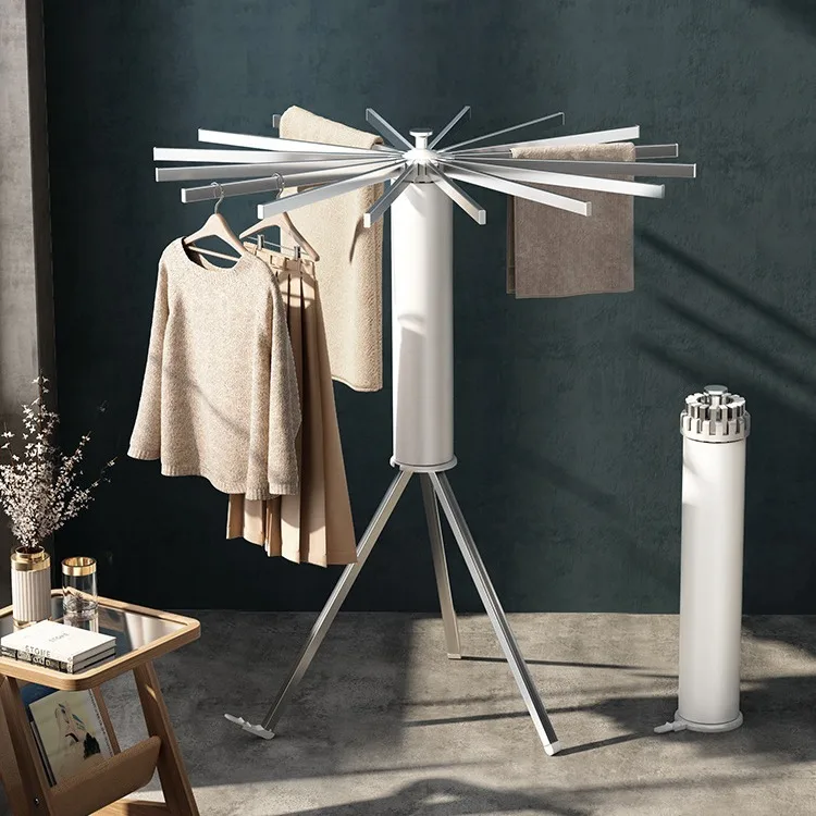 Household drying rack floor pole folding cool balcony quilt drying artifact indoor invisible octopus rack