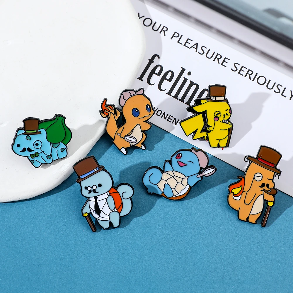 Красочная-брошь-с-изображением-Покемона-Пикачу-милая-забавная-брошь-charmander-bulbasaur-мультяшный-значок-для-рюкзака-одежды-индивидуальное-украшение-gitfs