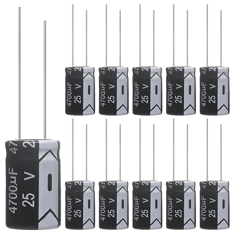 

4700uF 25V 16x25mm Electrolytic Capacitor 4700 UF MFD 25 Volt 0.63x0.98in Aluminum Capacitors (Pack of 10)