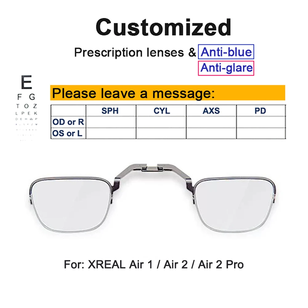 Xreal Air/Air2/Pro/One 近視レンズ カスタム度数