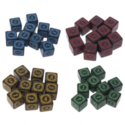 10 Pcs Role Playing Polyhedral Dices Acrylic 6 Sided Square Edged Dices for Table Game, Classroom Teaching Easy to Use