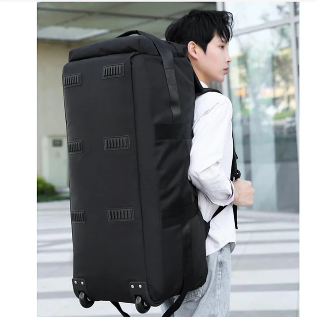 Travel Rolling Backpack Men Large Capacity Check in Bag Foldable Travel Trolley Bag Wheeled Suitcase Oxford Rolling Luggage Bag AliExpress 1524