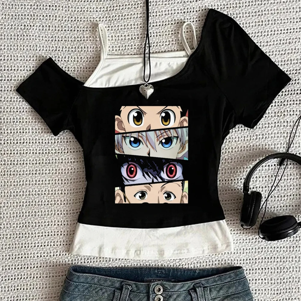 Hunter x Hunter cropped top women jojifuku alternative  gothic dollette harajuku top tees gothic japanese harajuku