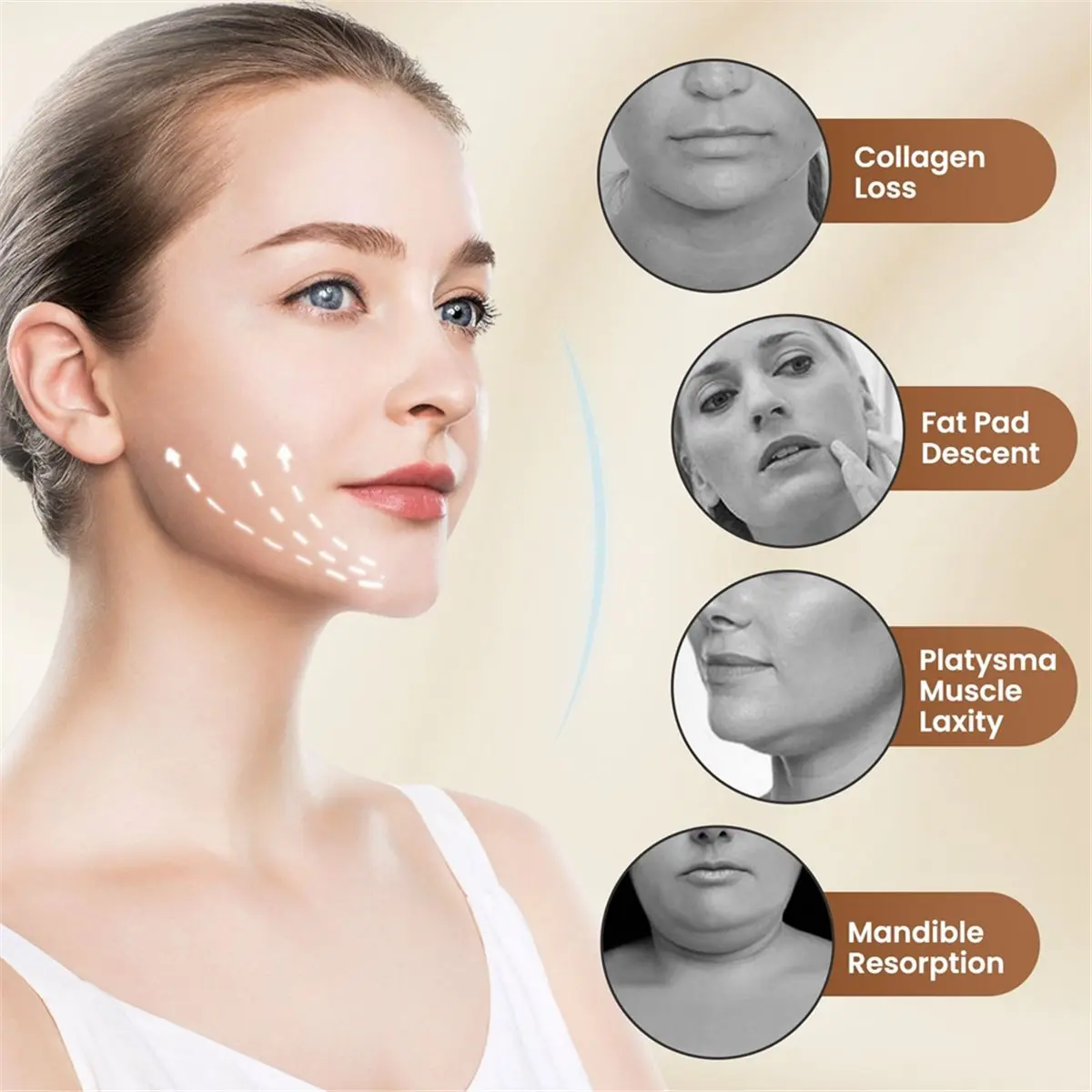 wilwill Facial Sculpting Massager for Double Chin, Electric V-Face Device with 6 Modes & 8 Intensity Levels