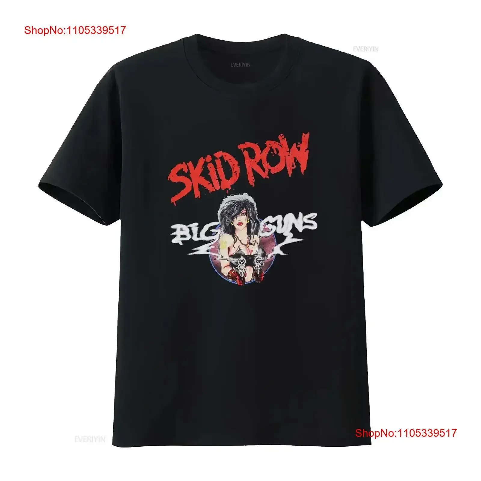 Skid Row Big Guns Blew Me Away 1989 New Black T Shirt vintage Washed homme designer clothes Breathable Slightly Stylish Soft