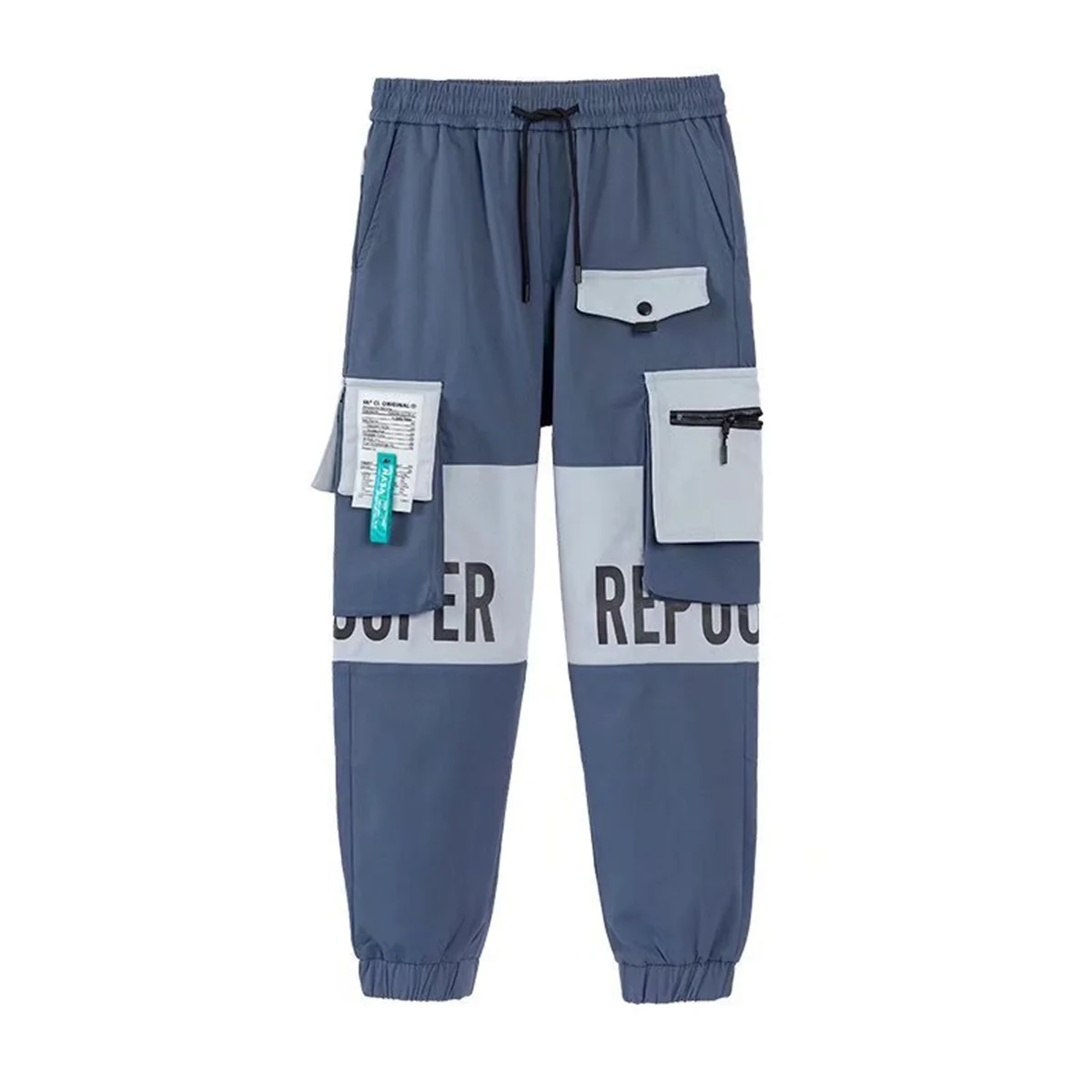 アウトドアカジュアルパンツメンズ耐摩耗性ルーズフィットストレートレッグマルチポケットオーバーオールメンズ学生ヒップホップパンツ男性