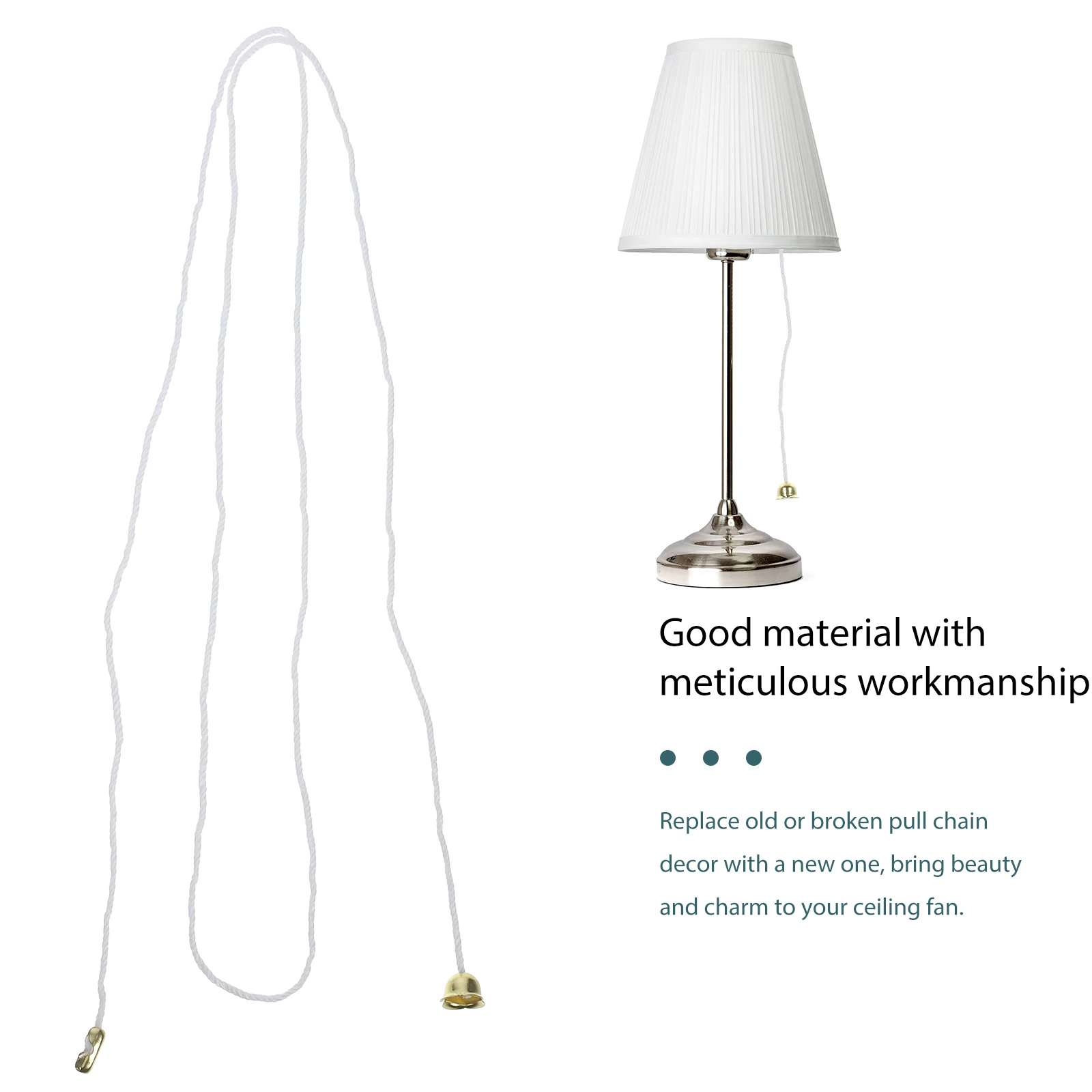 10pcs Pull Chain Extender For Ceiling Fan Switch Light Fixture String Cord Handle Bathroom Pull Cord Extension