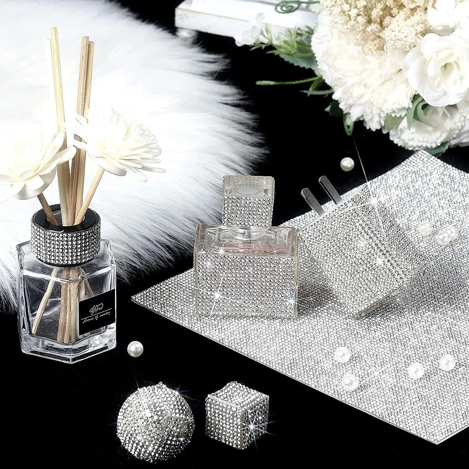 حجر الراين الديكور 6 ألوان الفنون والحرف اكسسوارات سيارة الهاتف الديكور حجر الراين كريستال حجر الراين ملصق للحزب #4