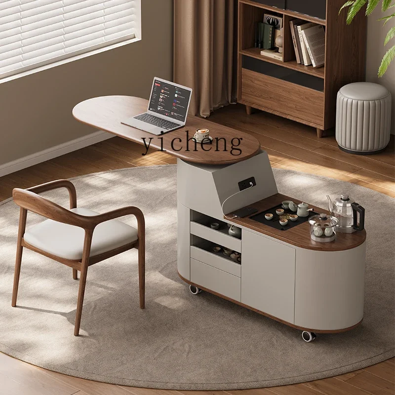 

mobile tea table tea cart modern simple home living room coffee table light luxury high-end home decor