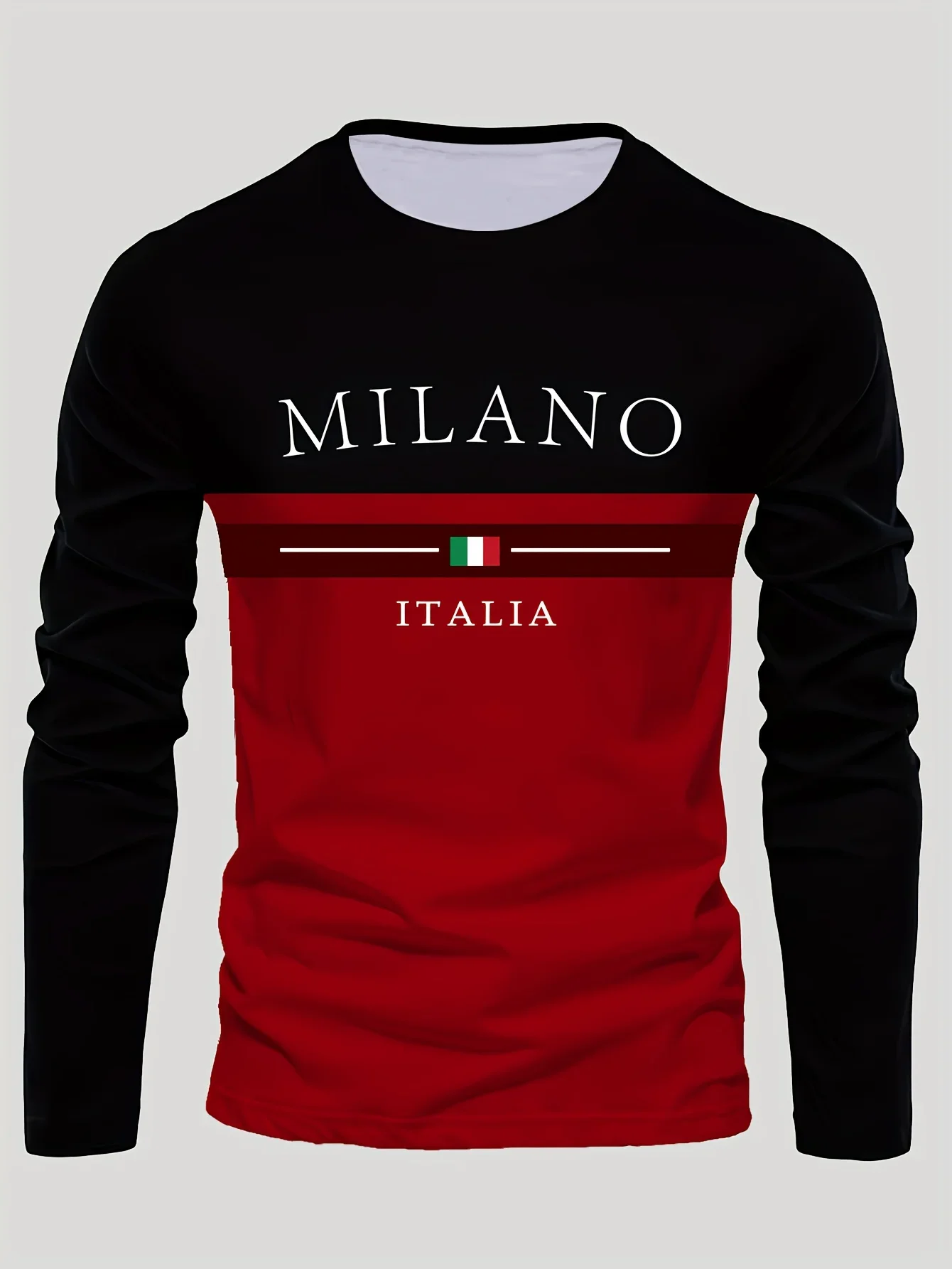 تي شيرت رجالي رياضي للترفيه في الهواء الطلق بأكمام طويلة ورقبة دائرية للخريف قميص سفلي قابل للغسل في الغسالة متعدد الاستخدامات