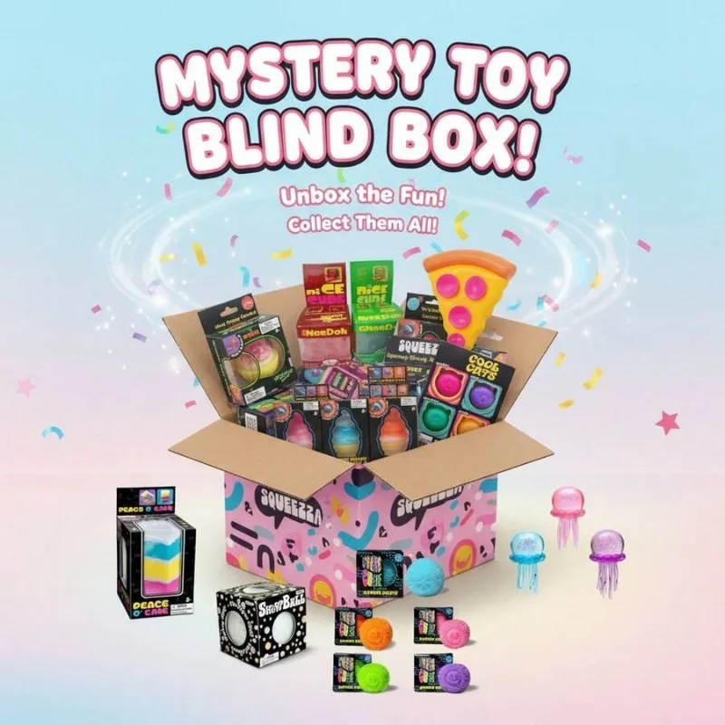 2026 Hot Cute Cube & Ocean Squishy Blind Box, Random Surprise Squeeze Toys, 1Pcs Guaranteed Lucky Stress Relief Fidget Toy Set