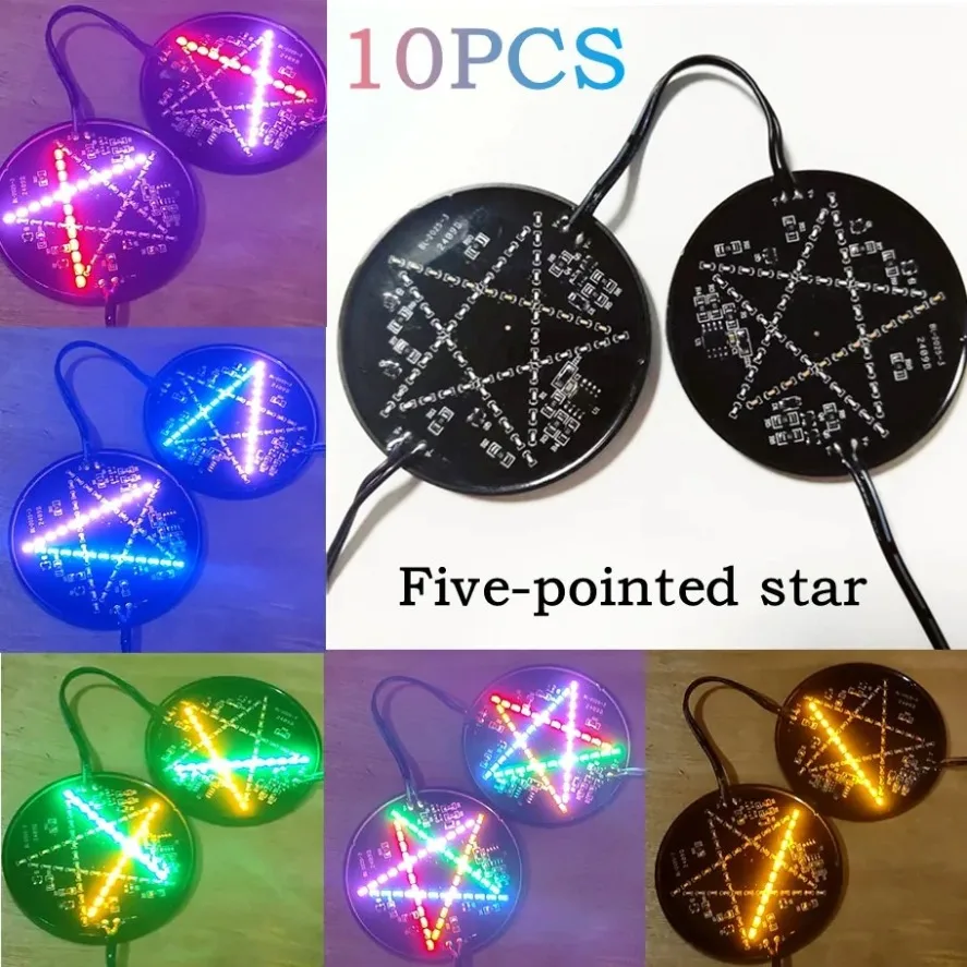 10pcs IP68 Waterproof RGB Light Multicolour Pentagram 12V Colorful Flowing Led Modules For Bar Party Decoration Decorative Light