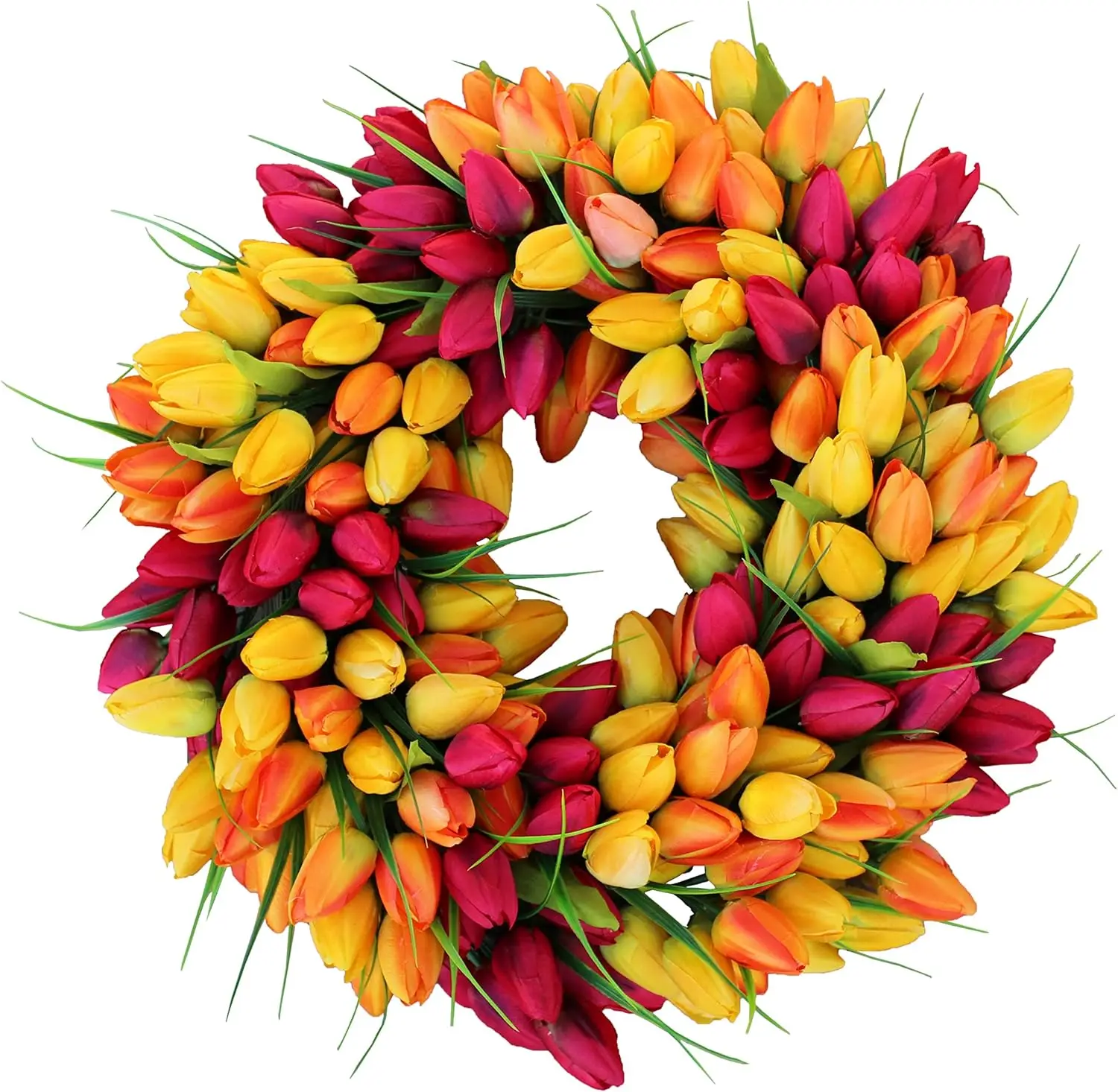 

Blush Tulip Front Door Wreath 19 Inch, Gorgeous Full Spring Door Wreath Designed in USA, Measures True to Size, White Gift Box