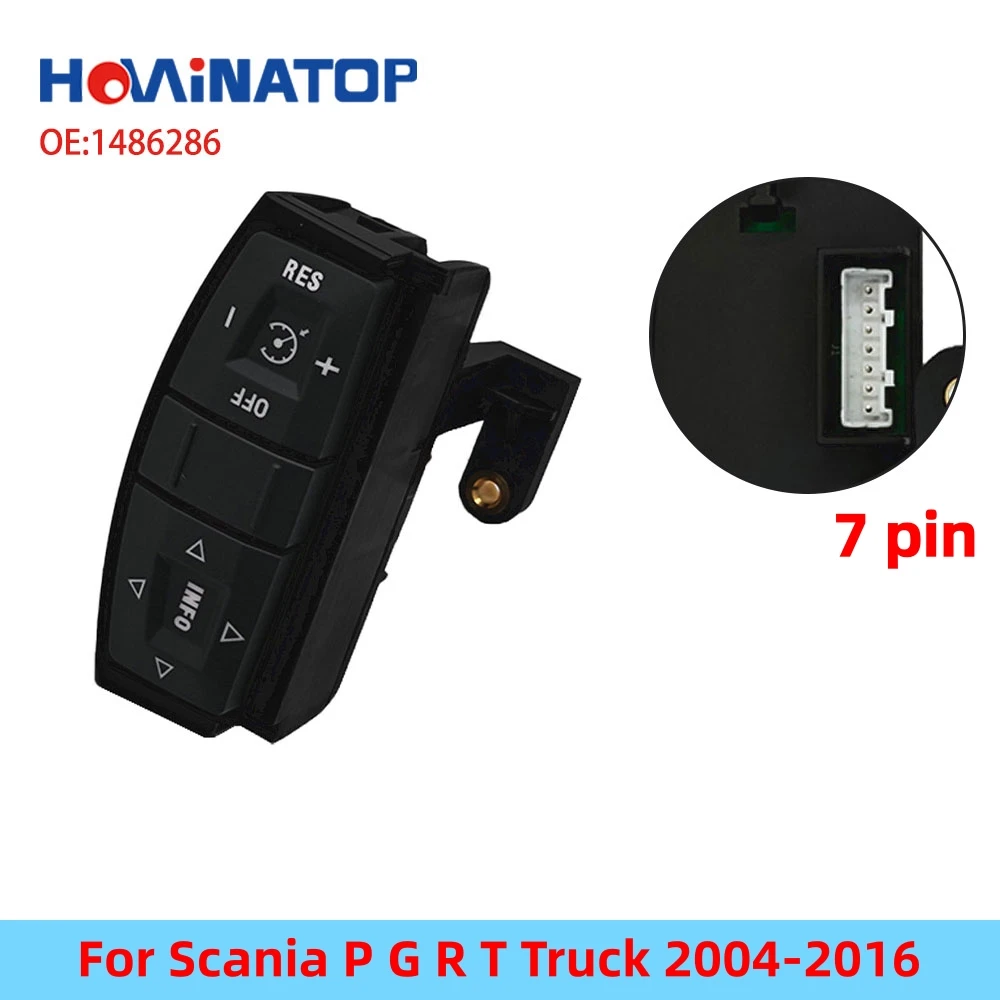 

HOWINATOP 1486286 Multifunctional Steering Wheel Control Switch For Scania P G R T Truck 2004-2016 OEM Replacement