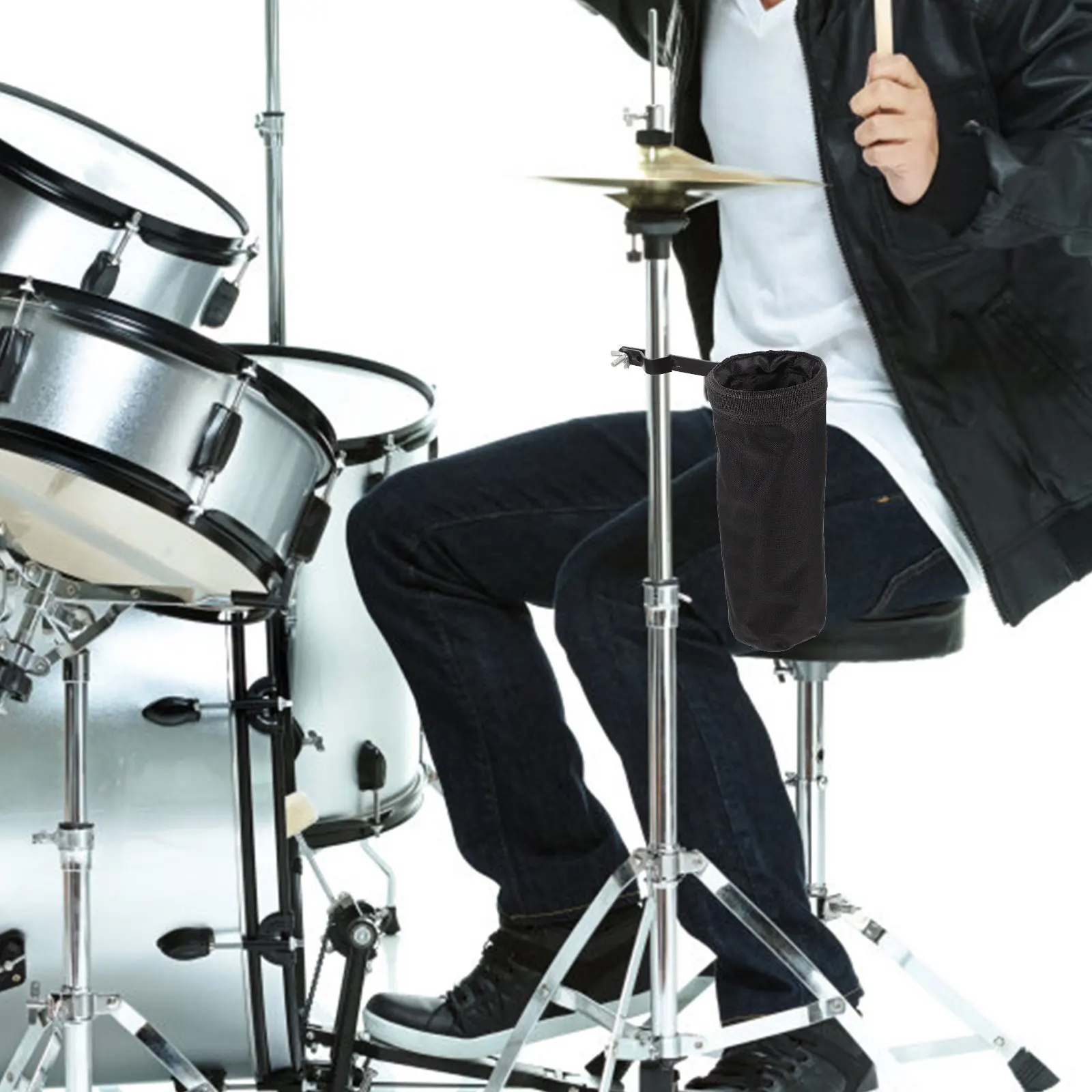 

Drumstick Barrel Black Durable Oxford Cloth Drum Stick Holder Large Capacity Protective Carrying Case Portable Drum Accessory
